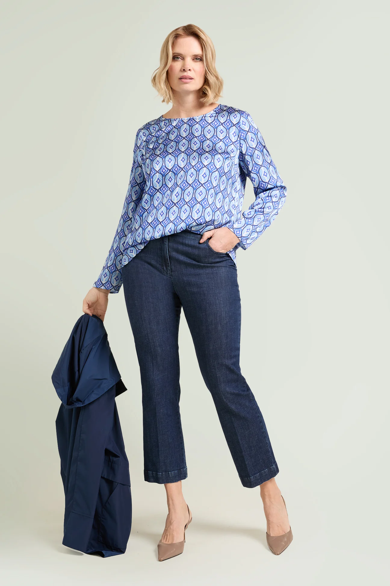 BLUSA IN RASO STAMPATO - Image 4