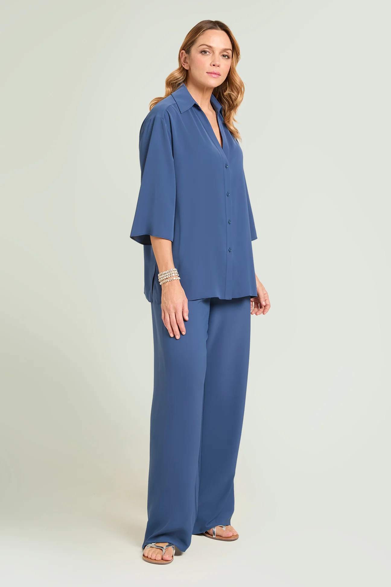 CAMICIA IN TESSUTO FLUIDO SILKY TOUCH - Image 3