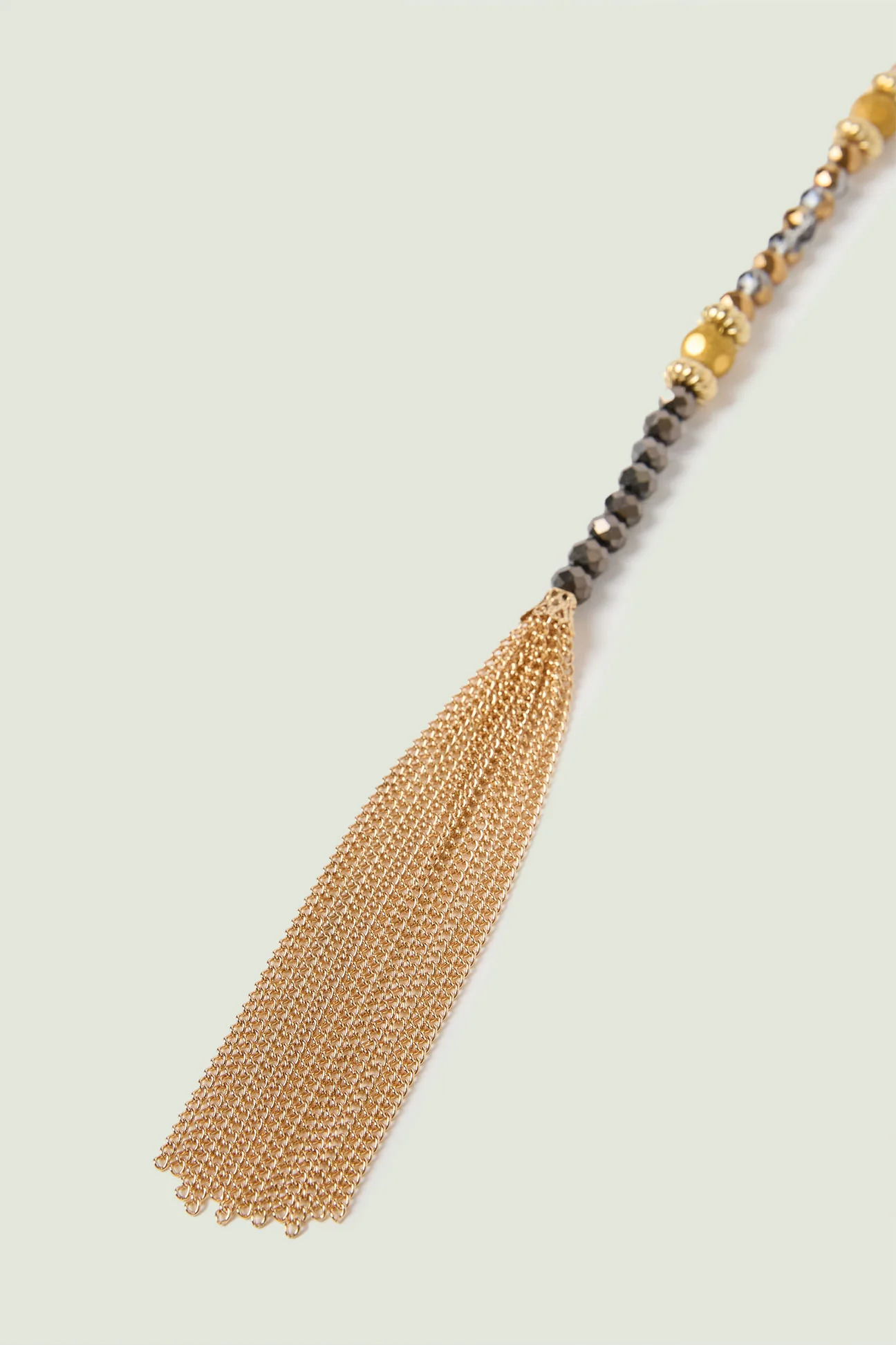 COLLANA CON PERLINE SFACCETTATE E FRANGE - Image 4
