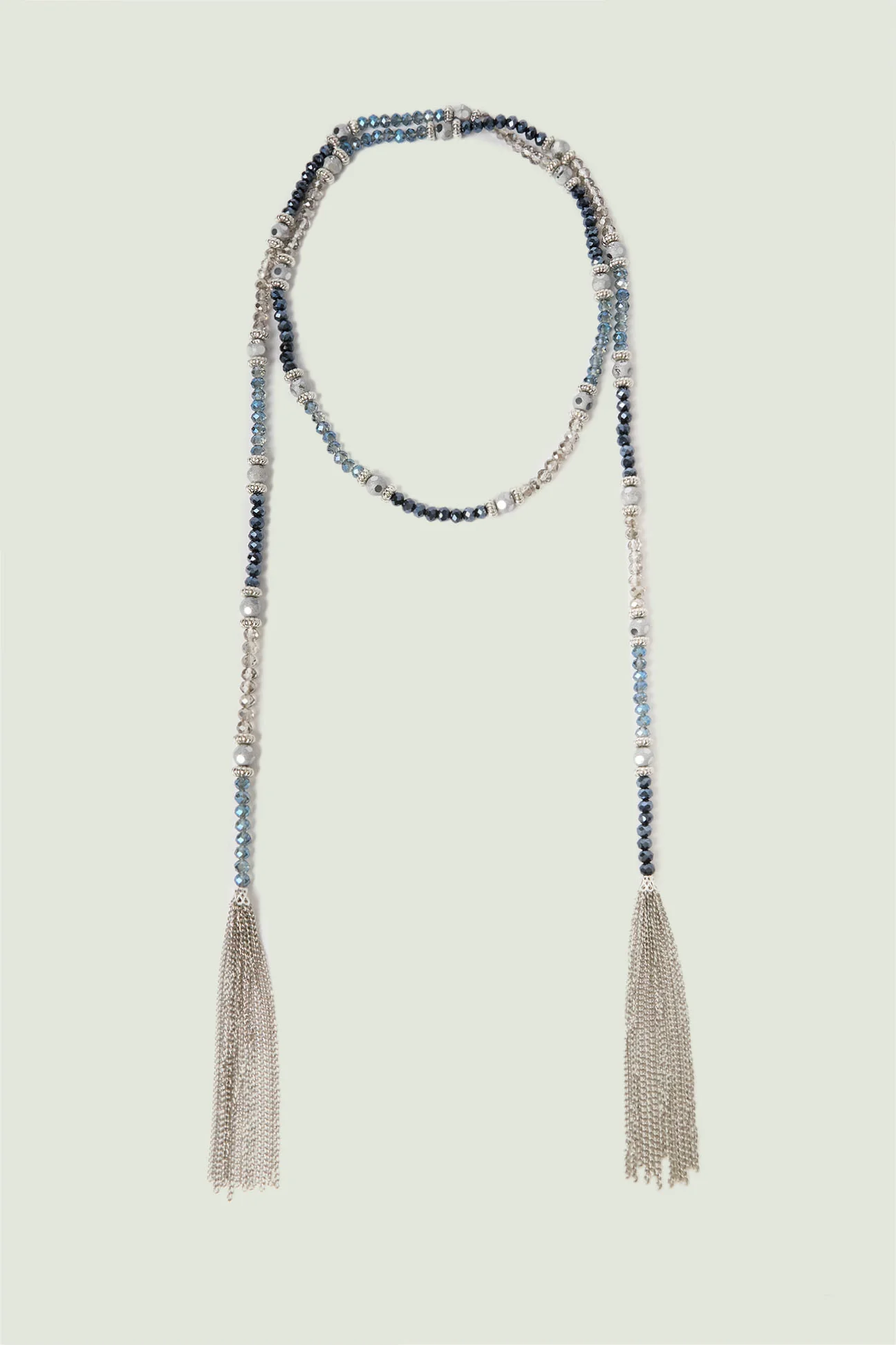 COLLANA CON PERLINE SFACCETTATE E FRANGE - Image 3