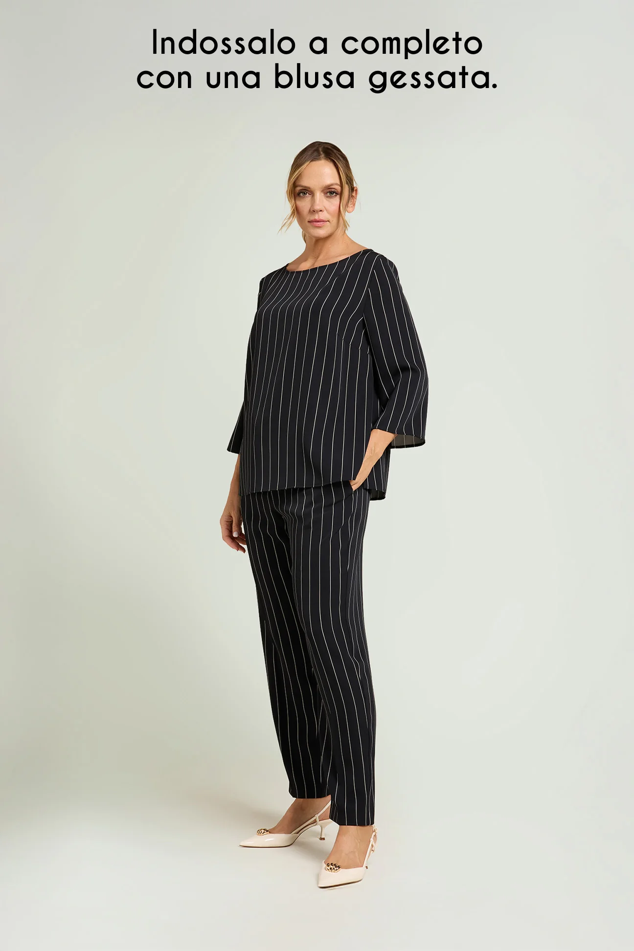 PANTALONI A SIGARETTA IN CADY GESSATO - Image 6