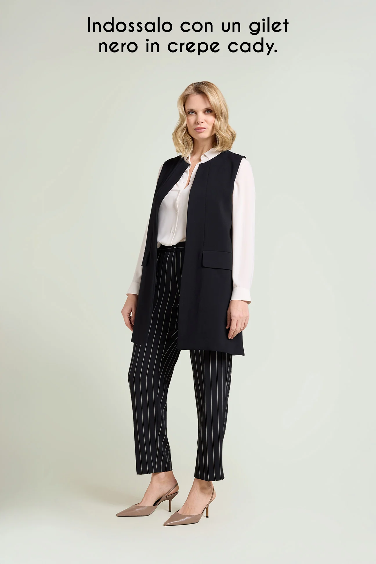 PANTALONI A SIGARETTA IN CADY GESSATO - Image 8